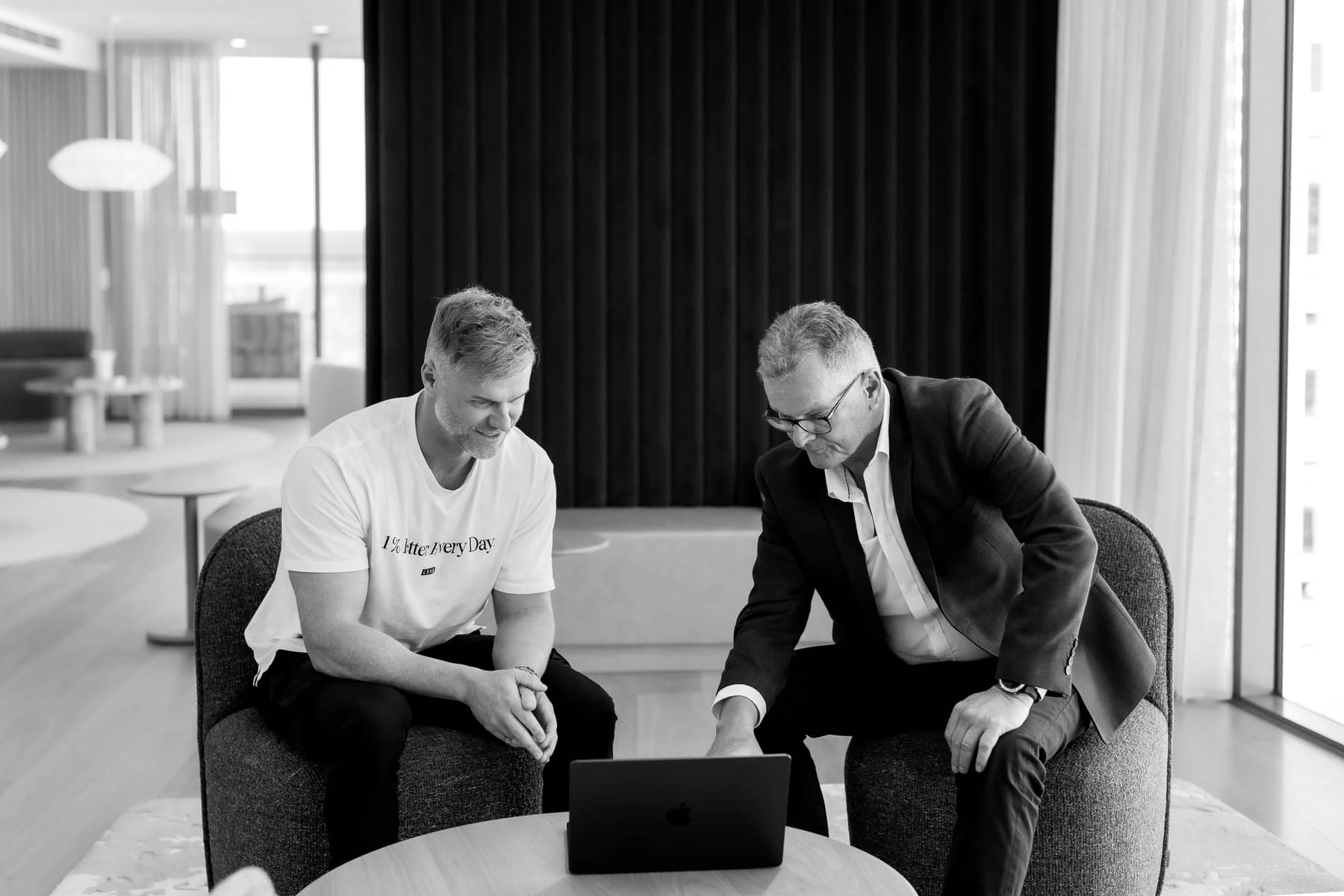 Russell Maxwell working through finance options with a client